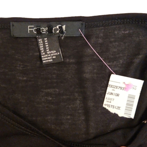 Nwt Juniors Forever 21 black top with sheer light peach/tan panels size Medium. - Picture 7 of 12